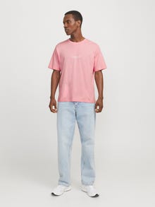 Jack & Jones Tryck Rundringning T-shirt -Tickled Pink - 12240121