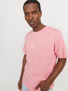 Jack & Jones Tryck Rundringning T-shirt -Tickled Pink - 12240121