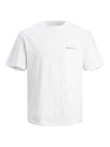 Jack & Jones Nadruk Okrągły dekolt T-shirt -Bright White - 12240122
