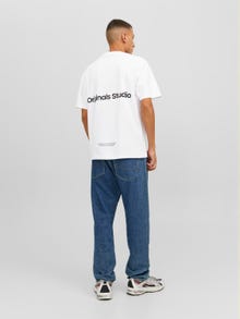 Jack & Jones Potištěný Kruhový výstřih Tričko -Bright White - 12240122