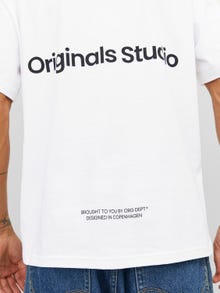 Jack & Jones Tryck Rundringning T-shirt -Bright White - 12240122