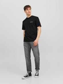 Jack & Jones Spausdintas raštas Apskritas kaklas Marškinėliai -Black - 12240122