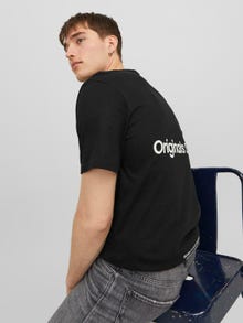 Jack & Jones Printed Crew neck T-shirt -Black - 12240122