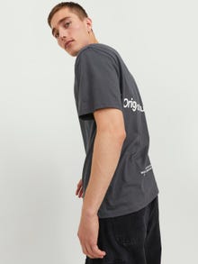 Jack & Jones Printet Crew neck T-shirt -Asphalt - 12240122