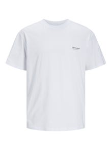Jack & Jones Painettu Pyöreä pääntie T-paita -Bright White - 12240122