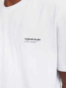 Jack & Jones Trykk O-hals T-skjorte -Bright White - 12240122
