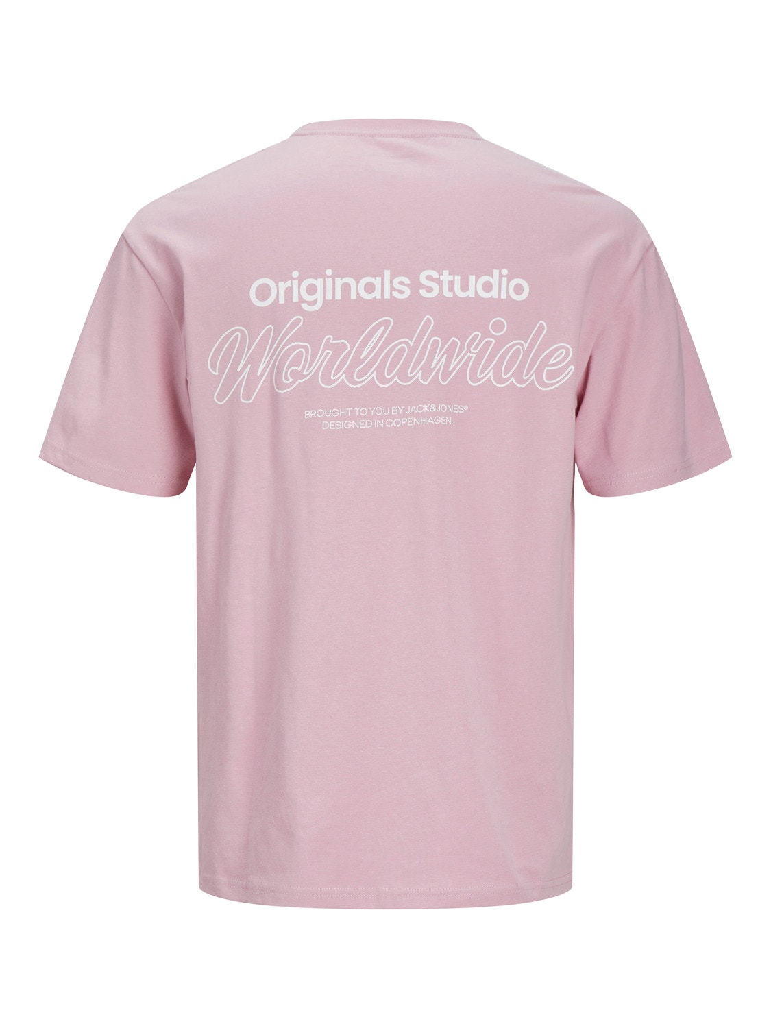 Jack & Jones Spausdintas raštas Apskritas kaklas Marškinėliai -Pink Nectar - 12240122