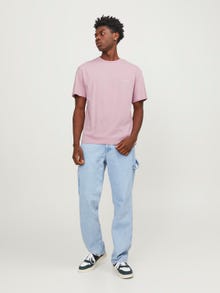 Jack & Jones Tryck Rundringning T-shirt -Pink Nectar - 12240122