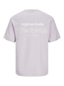 Jack & Jones Printed Crew neck T-shirt -Lavender Frost - 12240122
