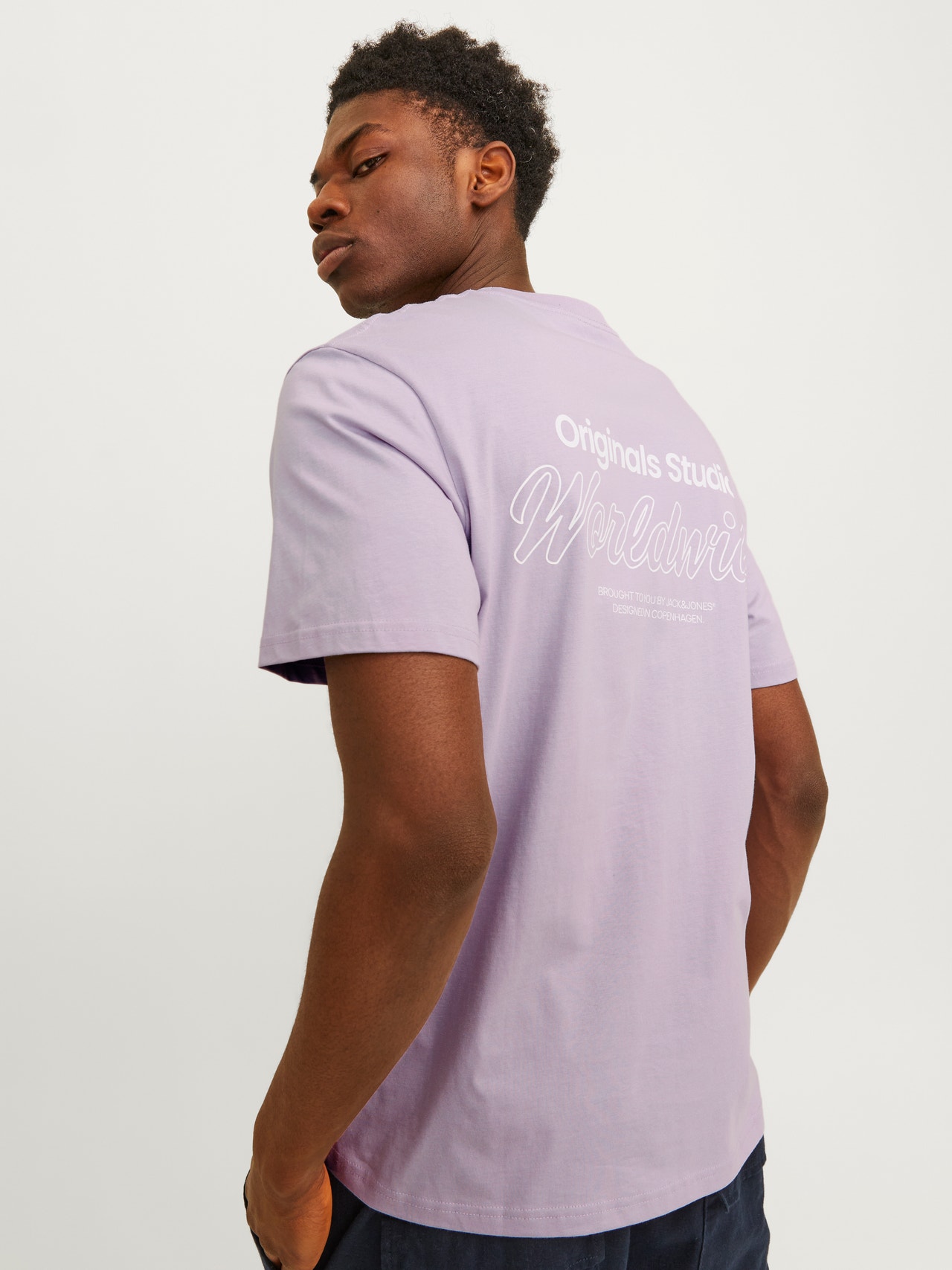 Jack & Jones Painettu Pyöreä pääntie T-paita -Lavender Frost - 12240122