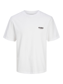 Jack & Jones Bedrukt Ronde hals T-shirt -Bright White - 12240122