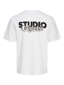 Jack & Jones Bedrukt Ronde hals T-shirt -Bright White - 12240122