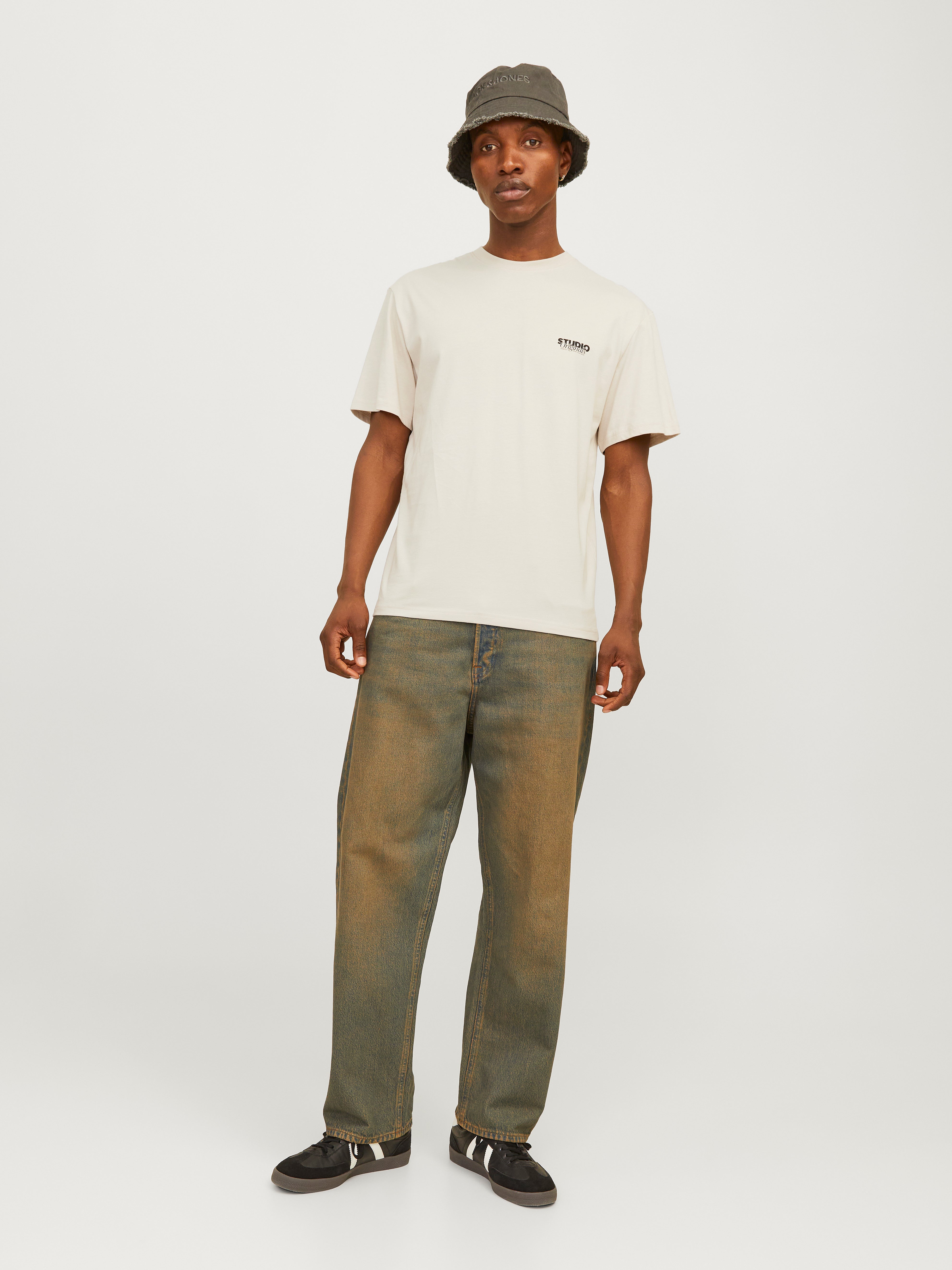 Printed Crew neck T-shirt | Beige | Jack & Jones® Printed Crew neck T-shirt | Beige | Jack & Jones®