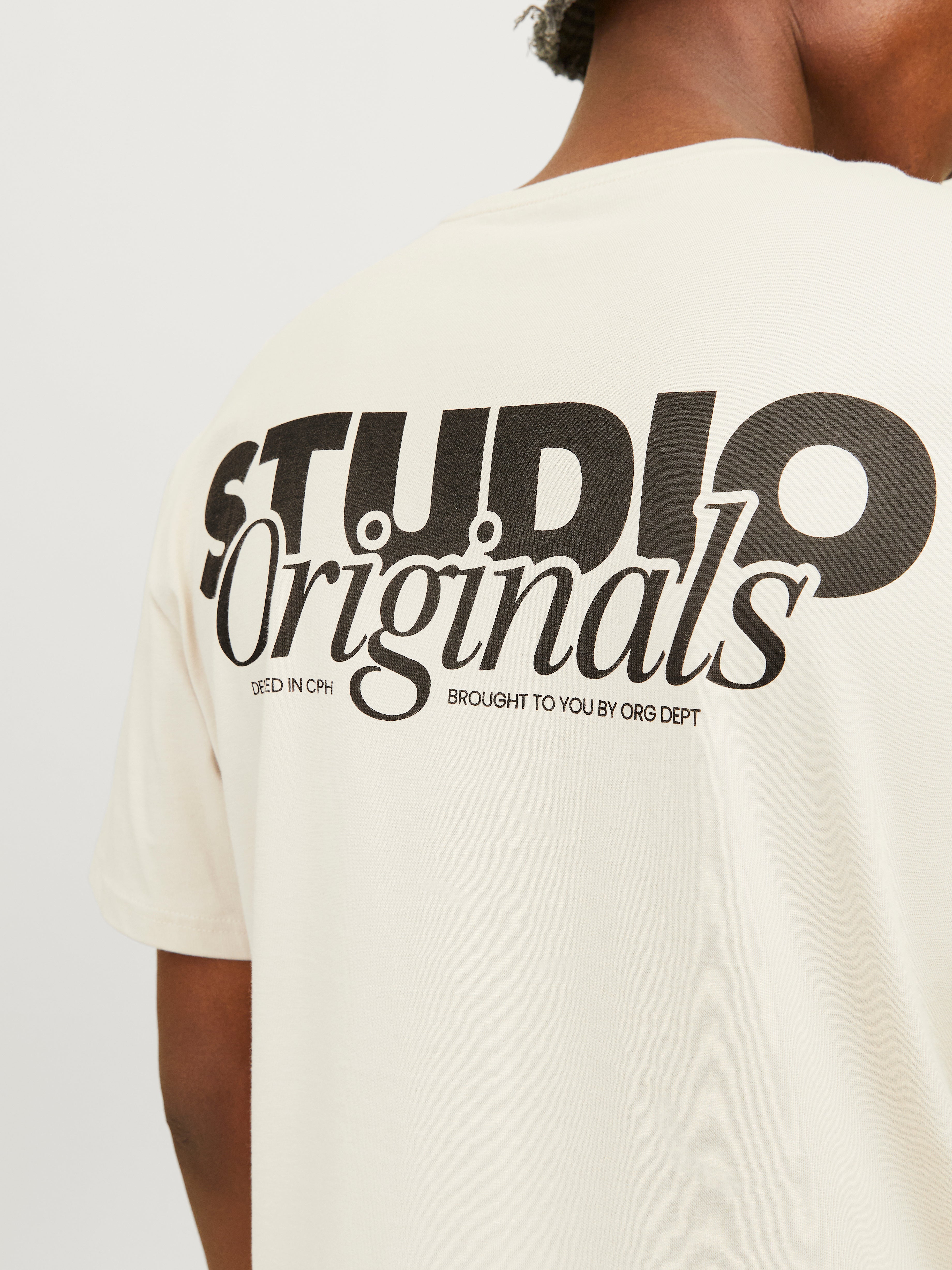 Printed Crew neck T-shirt | Beige | Jack & Jones® Printed Crew neck T-shirt | Beige | Jack & Jones®