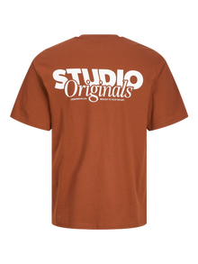 Jack & Jones Trykk O-hals T-skjorte -Brandy Brown - 12240122