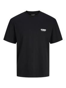 Jack & Jones Gedrukt Ronde hals T-shirt -Black - 12240122