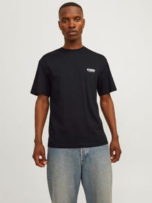 Jack & Jones Potištěný Kruhový výstřih Tričko -Black - 12240122