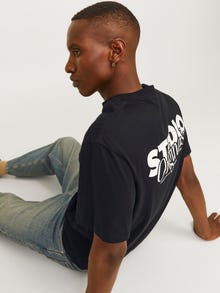 Jack & Jones T-shirt Stampato Girocollo -Black - 12240122