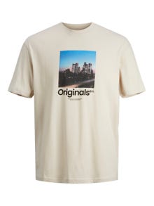 Jack & Jones T-shirt Estampado de foto Decote Redondo -Moonbeam - 12240123