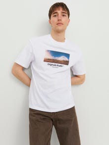 Jack & Jones Camiseta Estampado fotográfico Cuello redondo -Bright White - 12240123