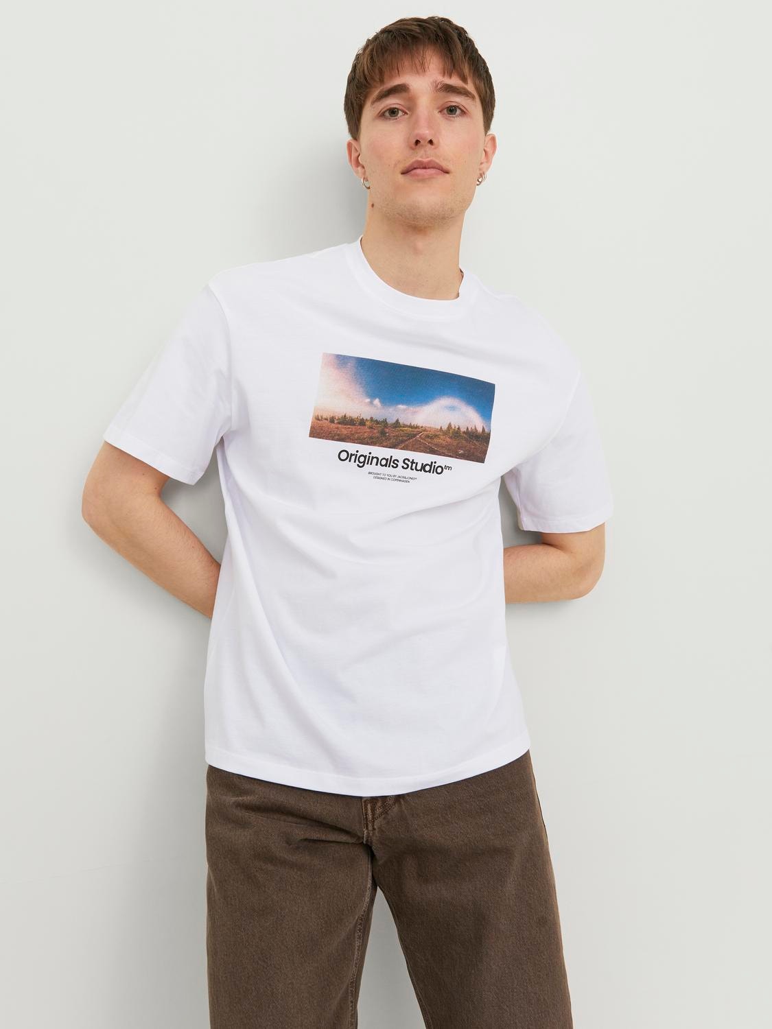 Jack & Jones T-shirt Imprimé photo Col rond -Bright White - 12240123