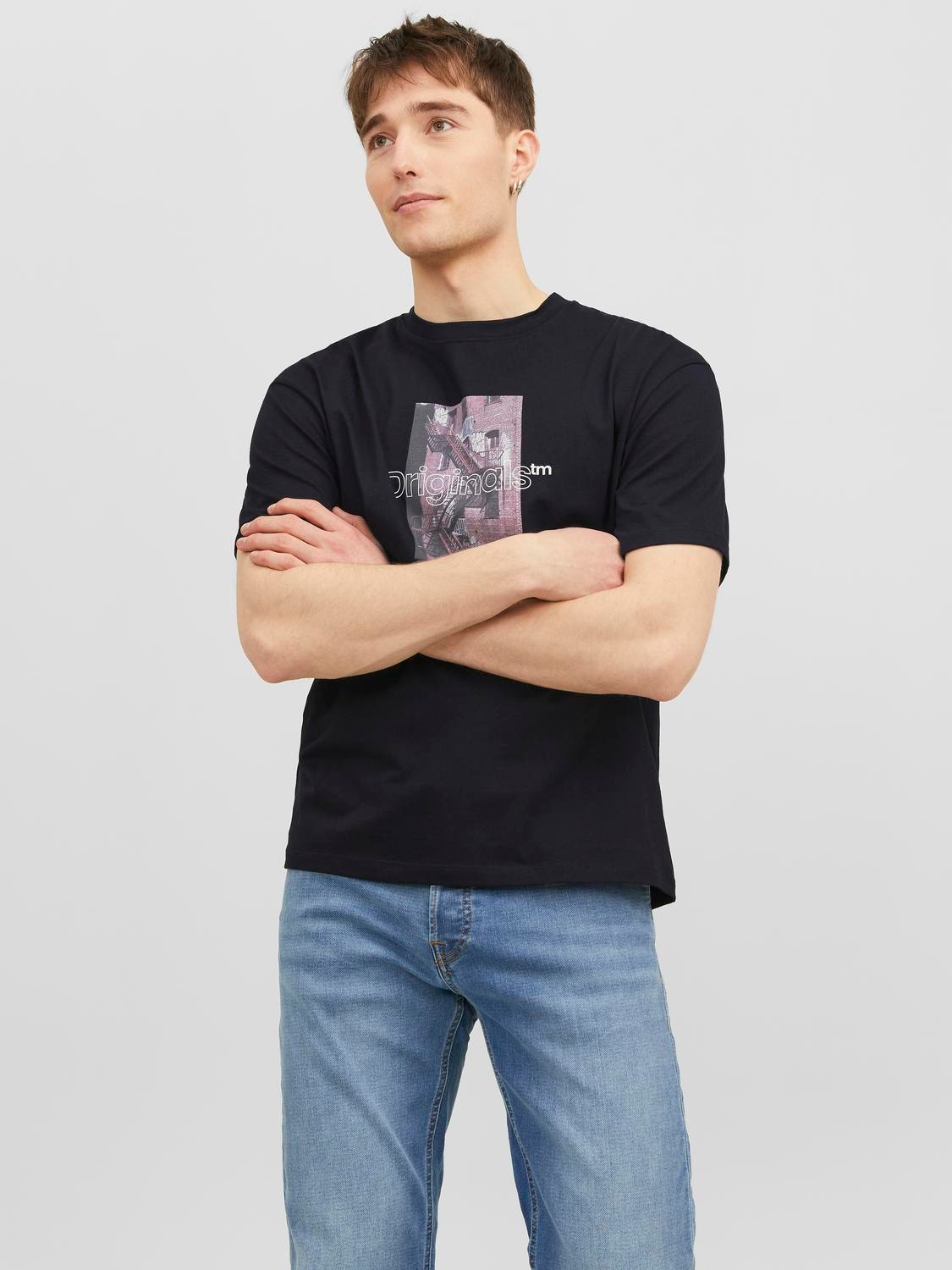 Jack & Jones T-shirt Imprimé photo Col rond -Black - 12240123