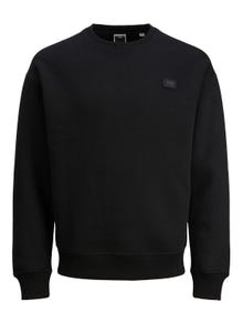 Jack & Jones Logo Crew neck Sweatshirt -Black - 12240188