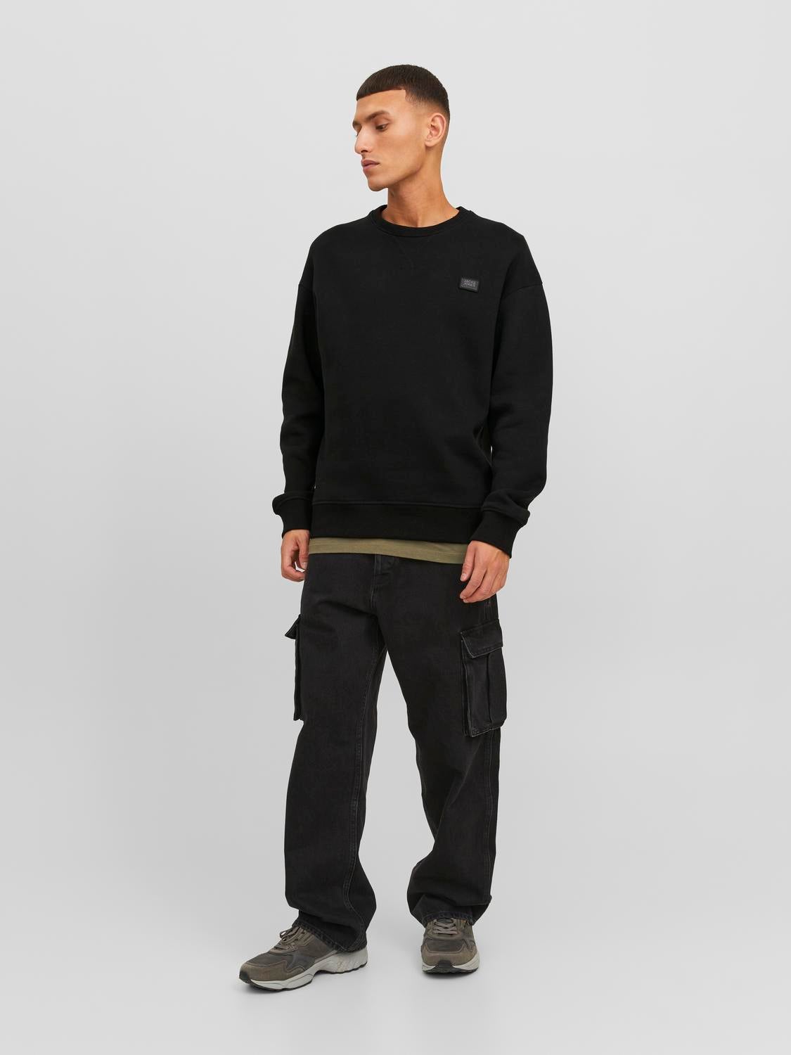 Logo Crewn Neck Sweatshirt | Black | Jack & Jones®