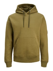 Jack & Jones Ensfarvet Hættetrøje -Olive Branch - 12240189