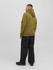 Jack & Jones Ensfarvet Hættetrøje -Olive Branch - 12240189