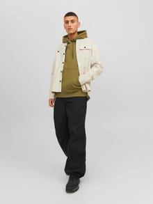 Jack & Jones Ensfarvet Hættetrøje -Olive Branch - 12240189