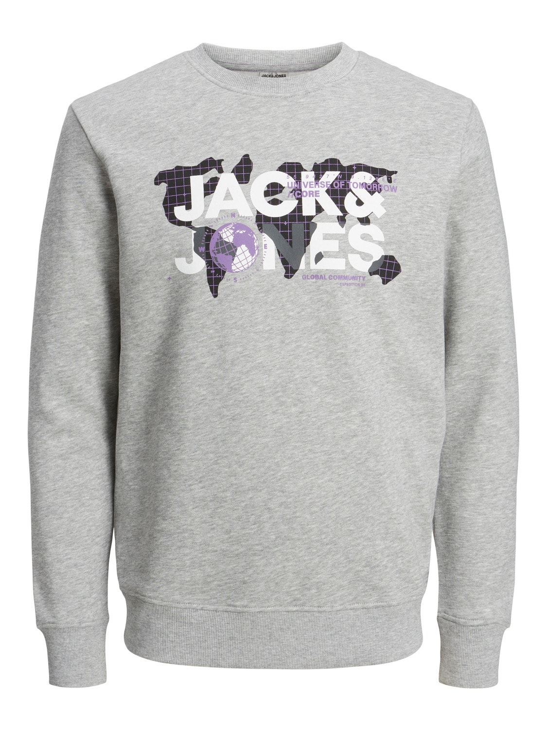 Jack & Jones Logo Mikina s kulatým výstřihem -Light Grey Melange - 12240211