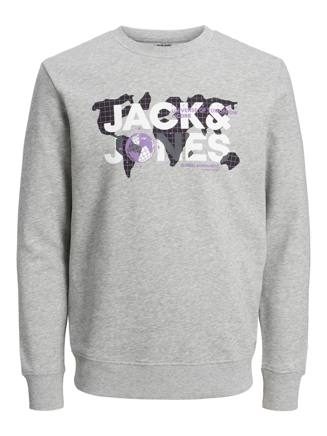 Jack & Jones Z logo Bluza z okrągłym dekoltem -Light Grey Melange - 12240211