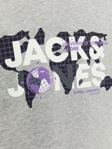Jack & Jones Φούτερ με λαιμόκοψη -Light Grey Melange - 12240211