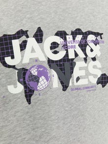 Jack & Jones Felpa Girocollo Con logo -Light Grey Melange - 12240211