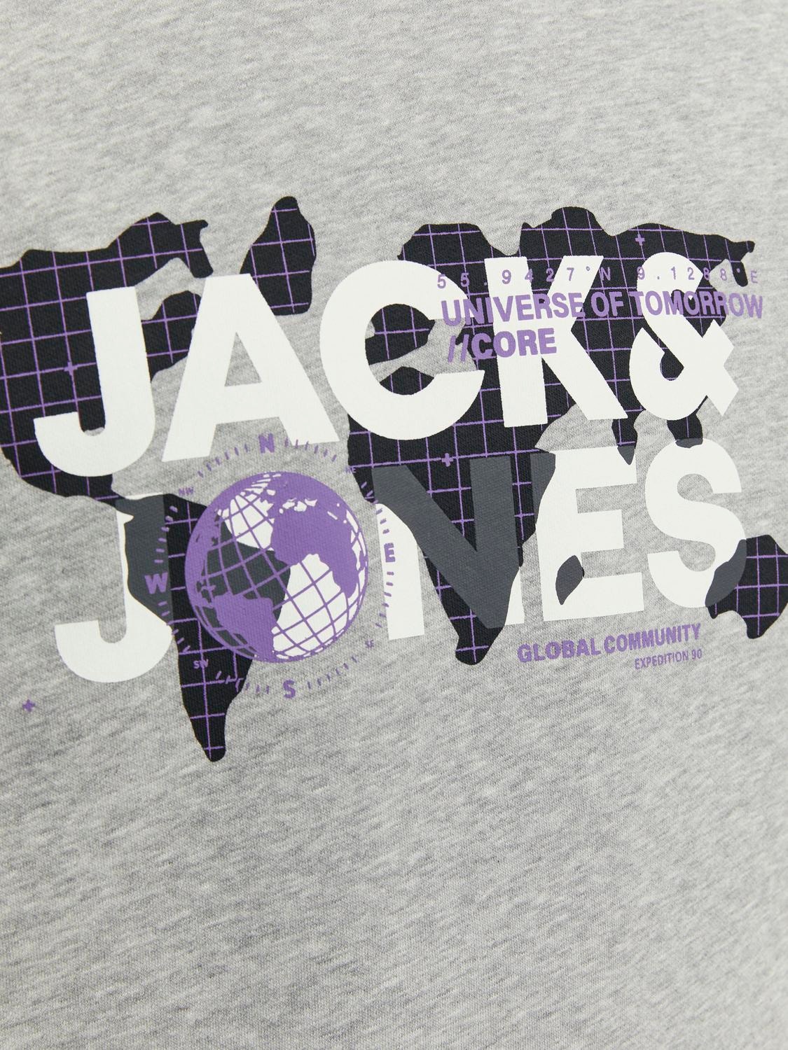 Jack & Jones Logo Meeskonnakaelusega higistamissärk -Light Grey Melange - 12240211