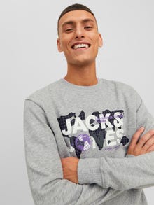 Jack & Jones Φούτερ με λαιμόκοψη -Light Grey Melange - 12240211