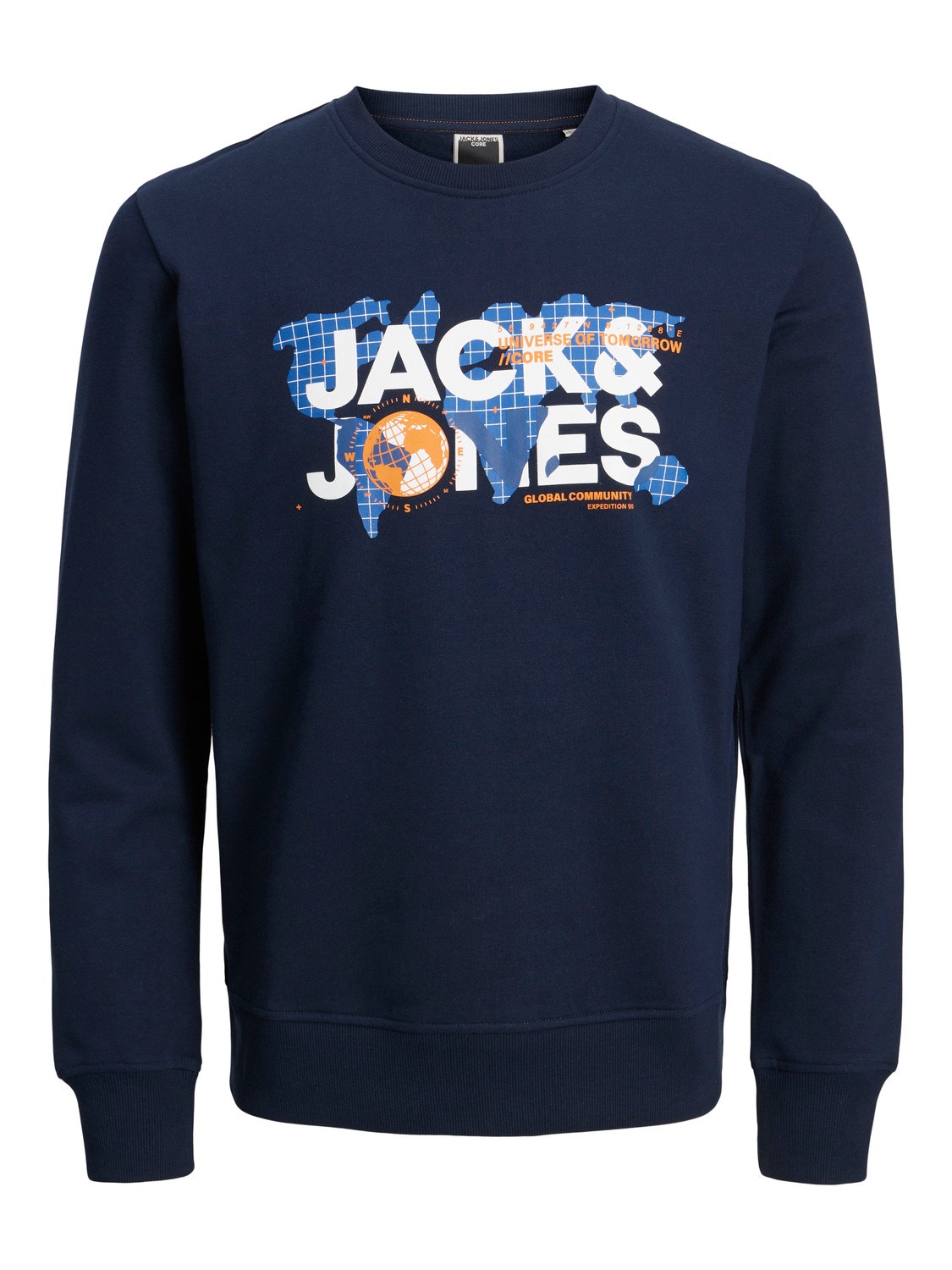 Jack & Jones Logo Crewn Neck Sweatshirt -Navy Blazer - 12240211