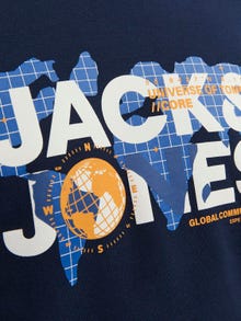 Jack & Jones Logo Crewn Neck Sweatshirt -Navy Blazer - 12240211