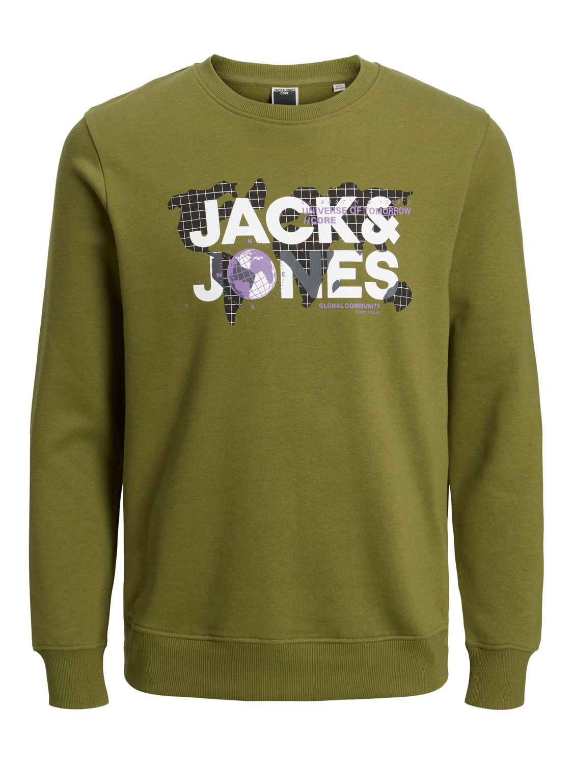 Jack & Jones Felpa Girocollo Con logo -Olive Branch - 12240211