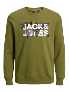 Jack & Jones Logo Sweatshirt met ronde hals -Olive Branch - 12240211