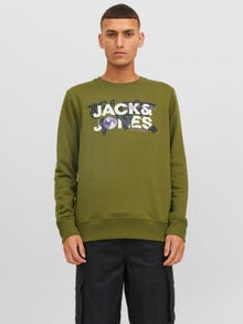 Jack & Jones Logo Sweatshirt met ronde hals -Olive Branch - 12240211