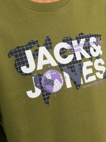 Jack & Jones Z logo Bluza z okrągłym dekoltem -Olive Branch - 12240211