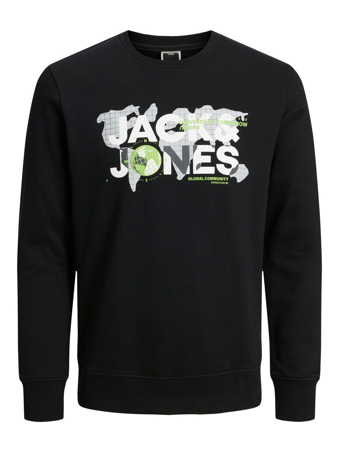 Jack & Jones Logo Crew neck Sweatshirt -Black - 12240211