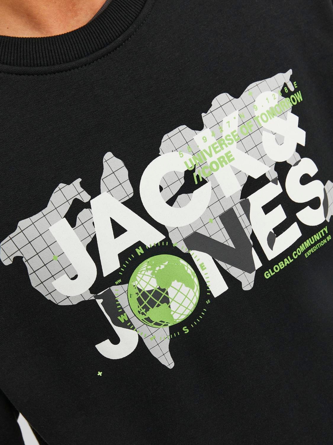 Jack & Jones Logo Mikina s kulatým výstřihem -Black - 12240211