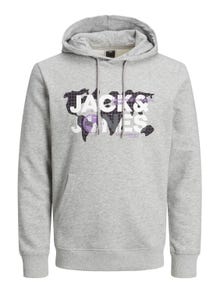 Jack & Jones Felpa con cappuccio Con logo -Light Grey Melange - 12240214