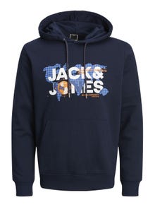 Jack & Jones Logo Hoodie -Navy Blazer - 12240214