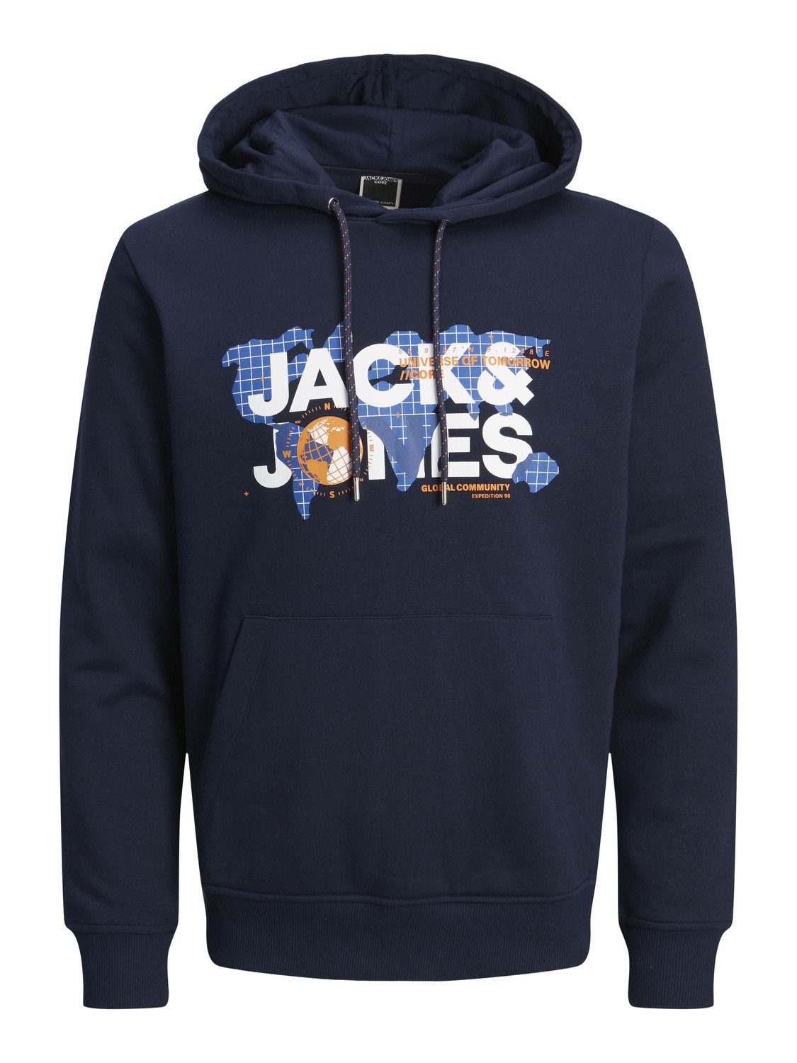 Jack & Jones Logotipas Megztinis su gobtuvu -Navy Blazer - 12240214