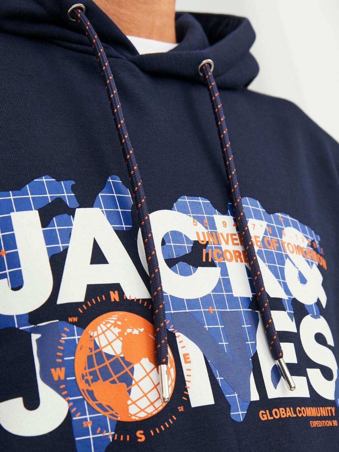 Jack & Jones Logotipas Megztinis su gobtuvu -Navy Blazer - 12240214