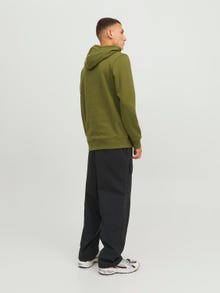 Jack & Jones Logo Hoodie -Olive Branch - 12240214